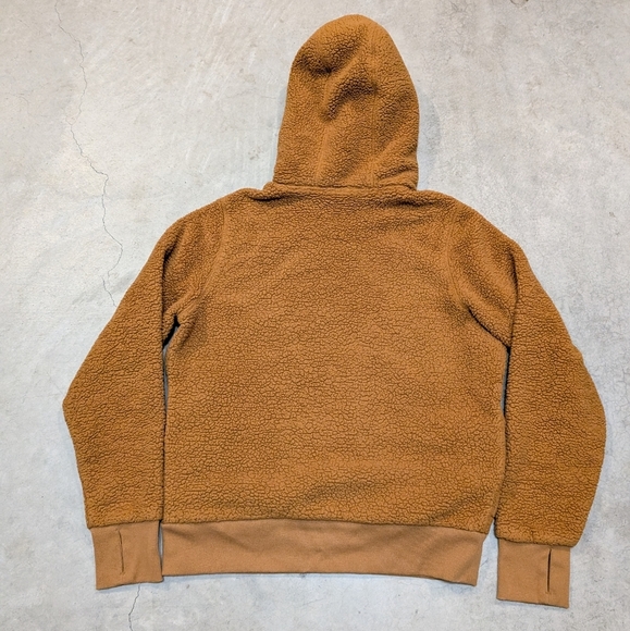 Athleta Tugga Sherpa Hoodie Women's S Pull Over Burnt Orange - Picture 4 of 7